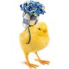 MACKENZIE-CHILDS Forget-Me-Not Chick, Cute Baby Chicken Figurine, Spring and Easter Decorative Home Decor
