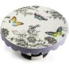 MACKENZIE-CHILDS Posie Patch Large Ceramic Pedestal Platter(Butterfly Toile)