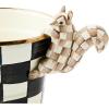 MACKENZIE-CHILDS Pot Climber, Decorative Indoor and Outdoor Planter Hanging Decor, Pink-and-White Rosy Check Funny Bunny(Mocha Check Squirrel)