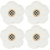 MACKENZIE-CHILDS Set of 4 White Rabbit Collection Ceramic Salad and Dessert Plates, 8 Inches