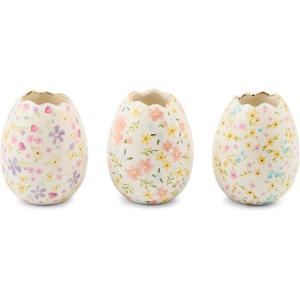 MACKENZIE-CHILDS Posie Patch Ceramic Egg Vases, Set of 3
