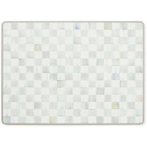 image:imageMACKENZIECHILDS CorkBack Placemats HardFinish Washable Table Mats Set of 4 BlackandWhite Courtly CheckSterling Check