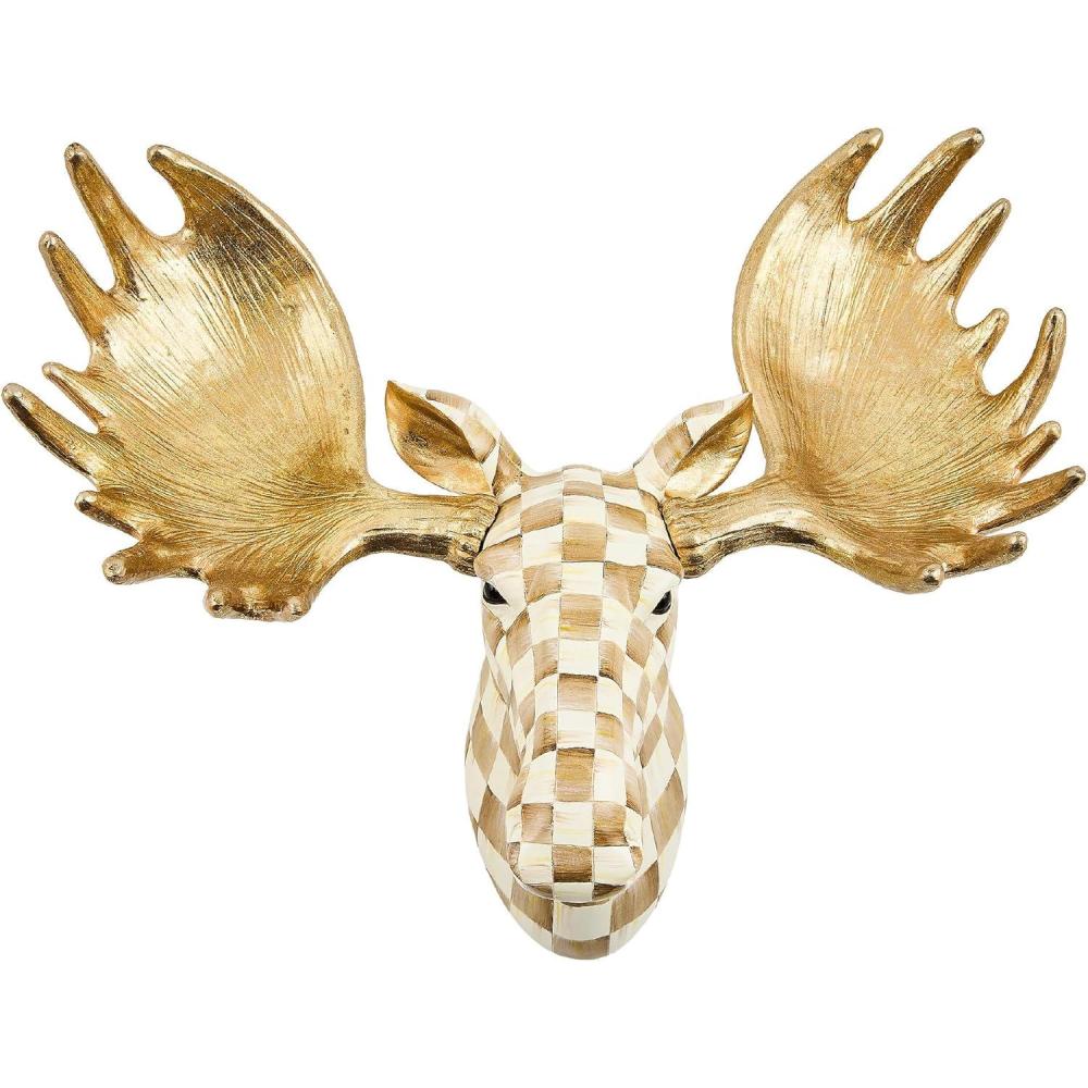 image:imageMACKENZIECHILDS Courtly Check Small Animal Wall Decor Checkered Wall Art MooseArt Deco