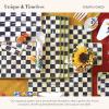 MACKENZIE-CHILDS Cork-Back Placemats, Hard-Finish Washable Table Mats, Set of 4, Black-and-White Courtly Check(Courtly Check)