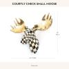 MACKENZIE-CHILDS Courtly Check Small Animal Wall Decor, Checkered Wall Art, Moose(Moose)