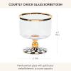 MACKENZIE-CHILDS Glass Sorbet Dish, Glass Serving Bowl, Single-Serving Size, Black-and-White Courtly Check(Small (Pack of 4))