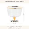MACKENZIE-CHILDS Glass Trifle Bowl, Decorative Serving Bowl, 18-Cup Capacity, Black-and-White Courtly Check