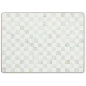 MACKENZIE-CHILDS Cork-Back Placemats, Hard-Finish Washable Table Mats, Set of 4, Black-and-White Courtly Check(Sterling Check)