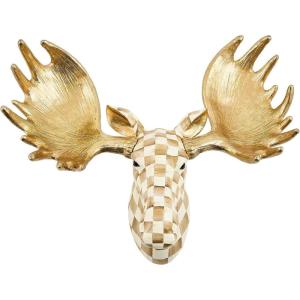 MACKENZIE-CHILDS Courtly Check Small Animal Wall Decor, Checkered Wall Art, Moose(Art Deco)