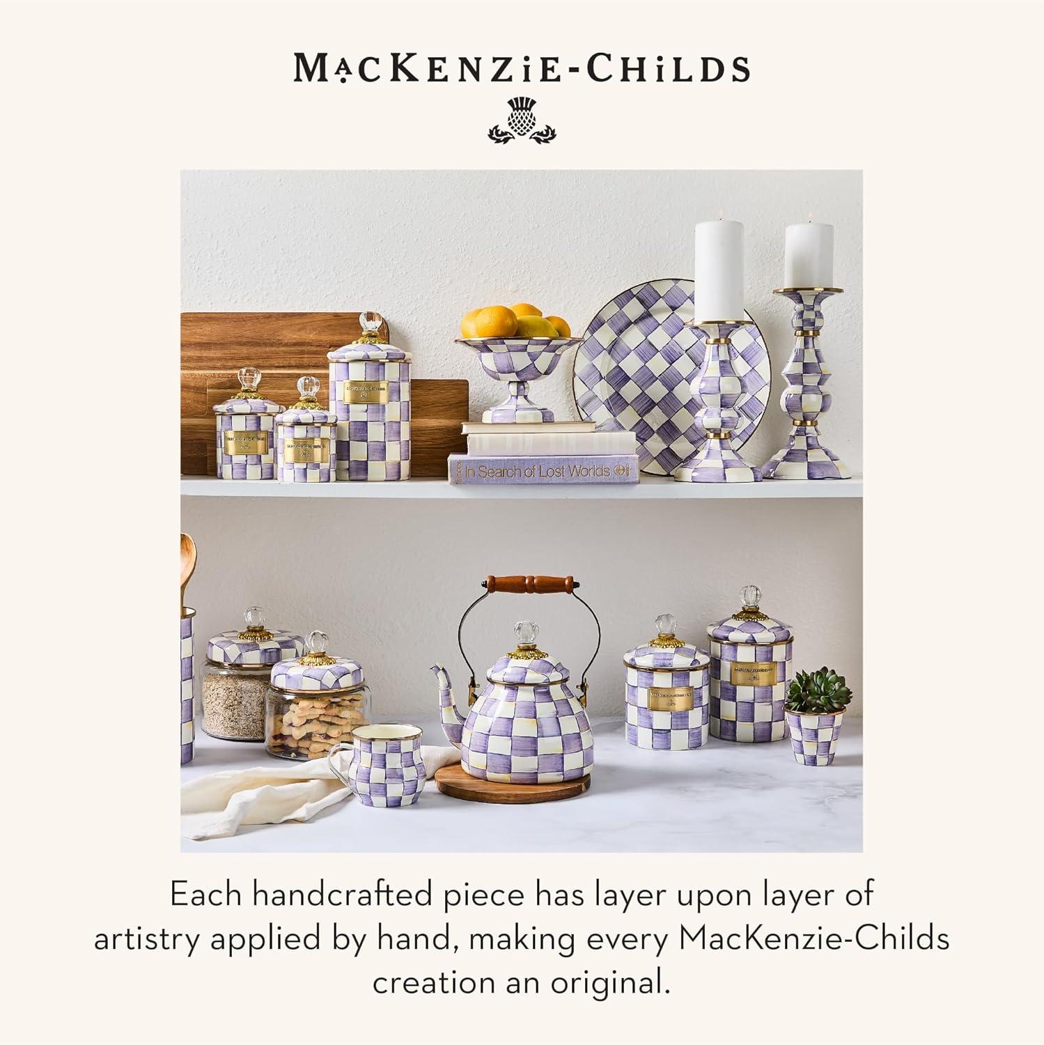 image:imageMACKENZIECHILDS Enamel Napkin Holder Kitchen Napkin Holder for Table and Countertop BrownandWhite Mocha CheckViolet Check