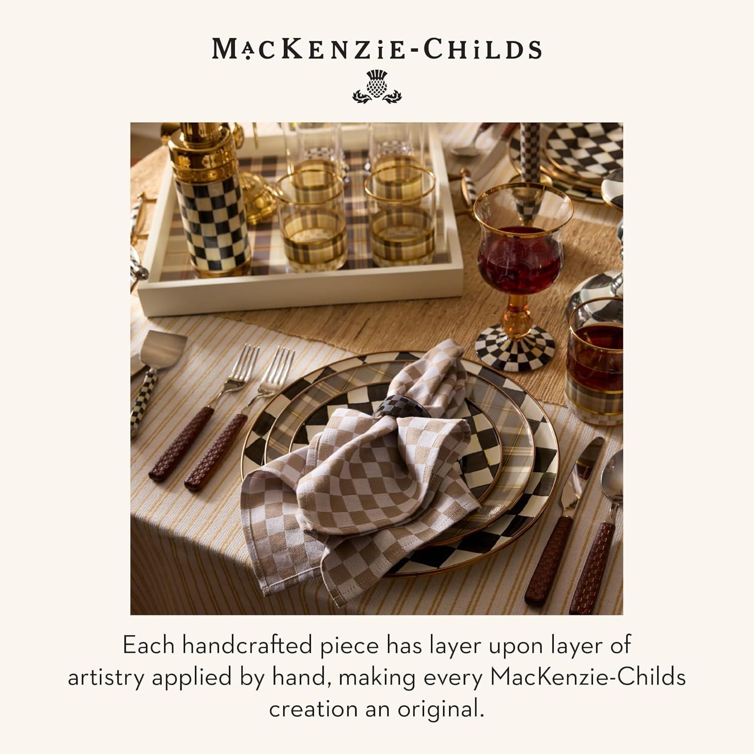image:imageMACKENZIECHILDS Resin Serving Tray with Handles Decorative Food Tray for Entertaining BrownandWhite Mocha TartanMocha Tartan
