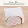 MACKENZIE-CHILDS Enamel Napkin Holder, Kitchen Napkin Holder for Table and Countertop, Brown-and-White Mocha Check(Rosy Check)