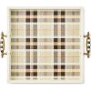 MACKENZIE-CHILDS Resin Serving Tray with Handles, Decorative Food Tray for Entertaining, Brown-and-White Mocha Tartan(Mocha Tartan)