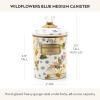 MACKENZIE-CHILDS Wildflowers Pink Medium Canister(Blue Wildflower)
