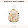 MACKENZIE-CHILDS Enamel Lidded Sugar Bowl, Small Serving Bowl with Lid, 10-Ounce Capacity, Brown-and-White Mocha Check(Mocha Check)