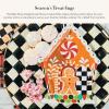 MACKENZIE-CHILDS Cookie Plate, Christmas Candy and Cookie Platter, Scottish Bouquet(Bake Shop Gingerbread House)