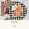 MACKENZIE-CHILDS Cookie Plate, Christmas Candy and Cookie Platter, Scottish Bouquet(Bake Shop Gingerbread House)