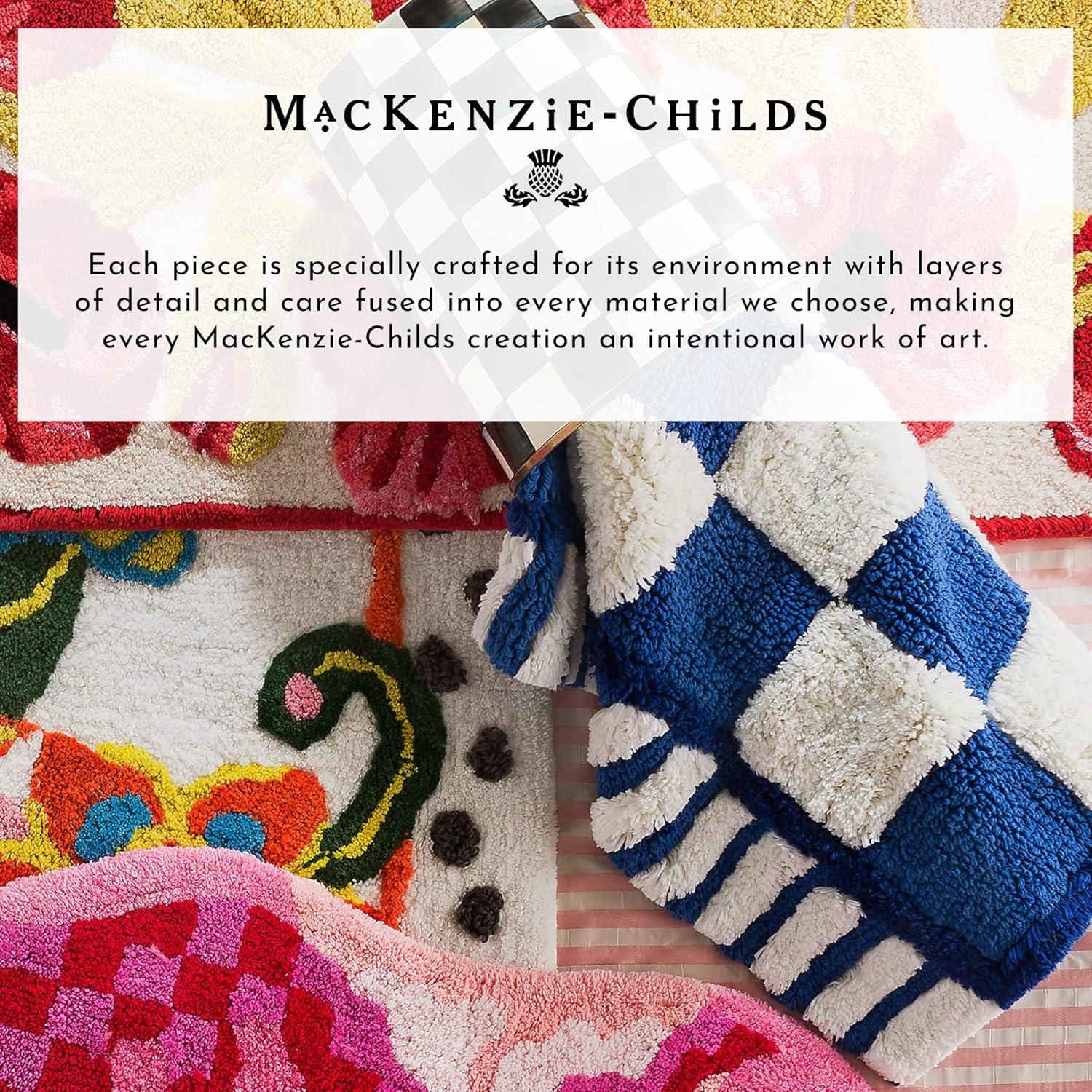 image:imageMACKENZIECHILDS Printed Cotton Dish Towel Decorative Kitchen Towel Rabbit with BonnetBlue White Zig Zag