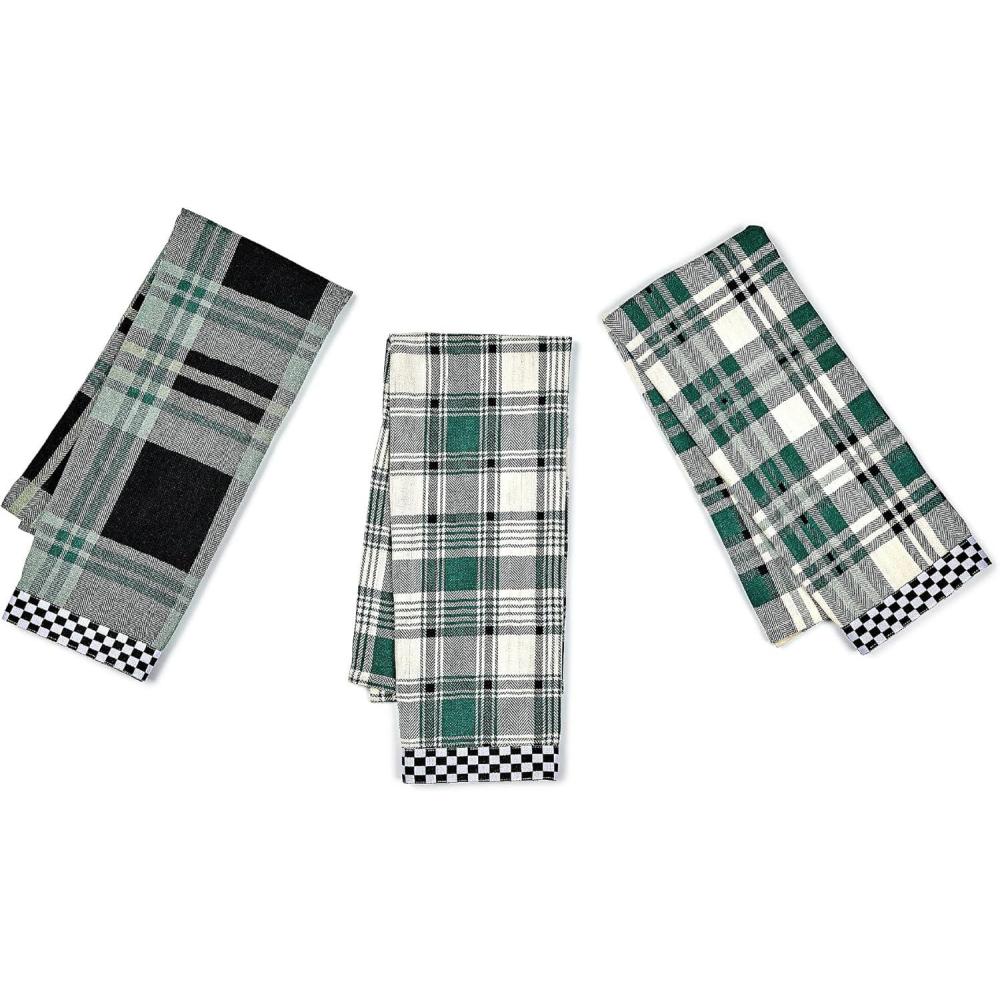 image:imageMACKENZIECHILDS Printed Cotton Dish Towel Decorative Kitchen Towel Rabbit with BonnetEvergreen