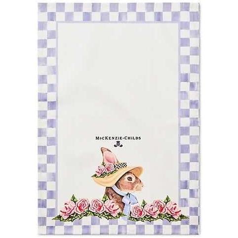 image:imageMACKENZIECHILDS Printed Cotton Dish Towel Decorative Kitchen Towel Rabbit with BonnetRabbit With Bonnet