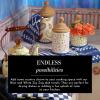 MACKENZIE-CHILDS Printed Cotton Dish Towel, Decorative Kitchen Towel, Rabbit with Bonnet(Blue & White Zig Zag)