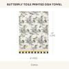 MACKENZIE-CHILDS Printed Cotton Dish Towel, Decorative Kitchen Towel, Rabbit with Bonnet(Butterfly Toile)