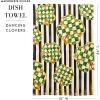 MACKENZIE-CHILDS Printed Cotton Dish Towel, Decorative Kitchen Towel, Rabbit with Bonnet(Dancing Clovers)