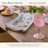 MACKENZIE-CHILDS Printed Cotton Dish Towel, Decorative Kitchen Towel, Rabbit with Bonnet(Floral Bunny)