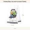 MACKENZIE-CHILDS Printed Cotton Dish Towel, Decorative Kitchen Towel, Rabbit with Bonnet(Hydrangea Tea Kettle)