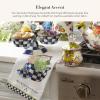 MACKENZIE-CHILDS Printed Cotton Dish Towel, Decorative Kitchen Towel, Rabbit with Bonnet(Hydrangea Tea Kettle)