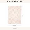 MACKENZIE-CHILDS Printed Cotton Dish Towel, Decorative Kitchen Towel, Rabbit with Bonnet(Rosy Check)