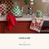 MACKENZIE-CHILDS Printed Cotton Dish Towel, Decorative Kitchen Towel, Rabbit with Bonnet(Santa With Tree Lights)