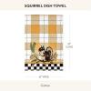 MACKENZIE-CHILDS Printed Cotton Dish Towel, Decorative Kitchen Towel, Rabbit with Bonnet(Squirrel)