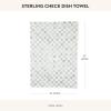 MACKENZIE-CHILDS Printed Cotton Dish Towel, Decorative Kitchen Towel, Rabbit with Bonnet(Sterling Check)