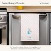 MACKENZIE-CHILDS Printed Cotton Dish Towel, Decorative Kitchen Towel, Rabbit with Bonnet(Tattoo Bunny)