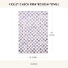 MACKENZIE-CHILDS Printed Cotton Dish Towel, Decorative Kitchen Towel, Rabbit with Bonnet(Violet Check)