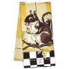 MACKENZIE-CHILDS Printed Cotton Dish Towel, Decorative Kitchen Towel, Rabbit with Bonnet(Squirrel)