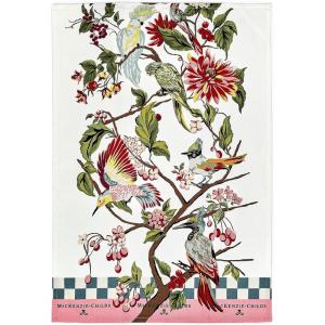 MACKENZIE-CHILDS Printed Cotton Dish Towel, Decorative Kitchen Towel, Rabbit with Bonnet(Birdsong)