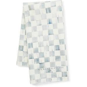 MACKENZIE-CHILDS Printed Cotton Dish Towel, Decorative Kitchen Towel, Rabbit with Bonnet(Sterling Check)