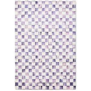MACKENZIE-CHILDS Printed Cotton Dish Towel, Decorative Kitchen Towel, Rabbit with Bonnet(Violet Check)