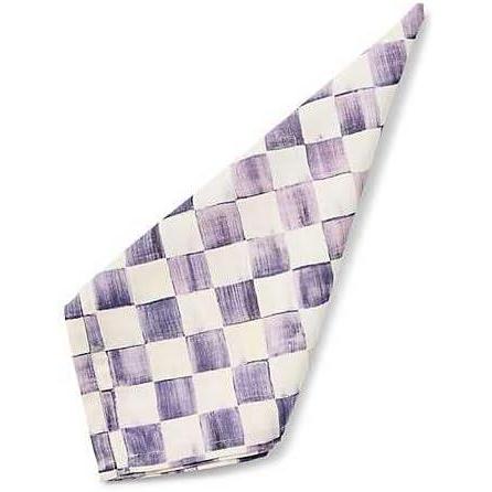 image:imageMACKENZIECHILDS Printed Napkin Cloth Dinner Napkin BrownandWhite Mocha CheckViolet Check