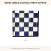MACKENZIE-CHILDS Cocktail Paper Napkins, Stylish Paper Cocktail Napkins for Parties and More, Blue-and-White Royal Check