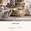 MACKENZIE-CHILDS Printed Napkin, Cloth Dinner Napkin, Brown-and-White Mocha Check(Flax Check)