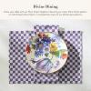 MACKENZIE-CHILDS Printed Napkin, Cloth Dinner Napkin, Brown-and-White Mocha Check(Plum Check)