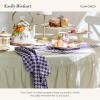 MACKENZIE-CHILDS Printed Napkin, Cloth Dinner Napkin, Brown-and-White Mocha Check(Plum Check)