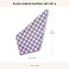 MACKENZIE-CHILDS Printed Napkin, Cloth Dinner Napkin, Brown-and-White Mocha Check(Plum Check)