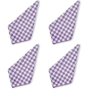 MACKENZIE-CHILDS Printed Napkin, Cloth Dinner Napkin, Brown-and-White Mocha Check(Plum Check)