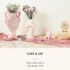 MACKENZIE-CHILDS Ceramic Vase, Unique Flower Vase, Table Decor for Living Room, Pink-and-White Rosy Bow