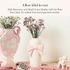 MACKENZIE-CHILDS Ceramic Vase, Unique Flower Vase, Table Decor for Living Room, Pink-and-White Rosy Bow