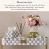MACKENZIE-CHILDS Glass Vase, Unique Flower Vase Decor, Gray-and-White Sterling Check(Rosy Check)